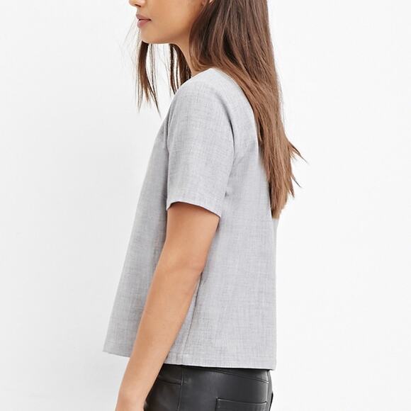 Forever 21 gray short sleeve blouse - size large - Picture 3 of 5